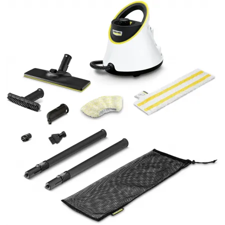 Пароочиститель напольный Karcher EasyFix SC 2 Deluxe 1500Вт белый/желтый