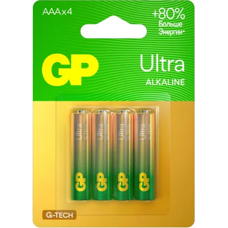 Батарея GP Ultra Alkaline 24AUA21-2CRSBC4 AAA (4шт) блистер