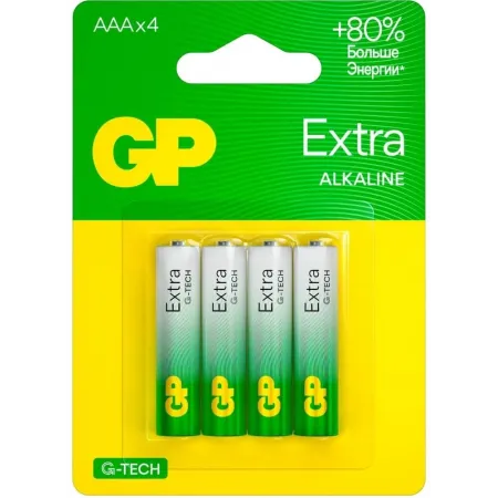 Батарея GP Extra Alkaline 24AXA21-2CRSBC4 AAA (4шт) блистер