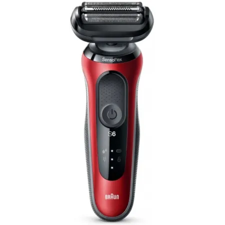 Бритва сетчатая Braun Series 6 61-R1200S реж.эл.:3 питан.:аккум. красный/черный