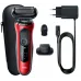 Бритва сетчатая Braun Series 6 61-R1200S реж.эл.:3 питан.:аккум. красный/черный
