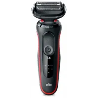 Бритва сетчатая Braun Series 5 51-R1200S реж.эл.:3 питан.:аккум. черный/красный