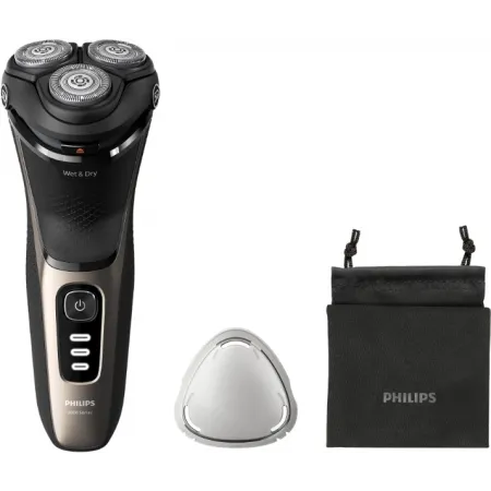 Бритва роторная Philips S3242/12 реж.эл.:3 питан.:аккум. черный/серебристый