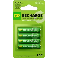 Аккумулятор GP RECHARGE AAA NiMH 400mAh (4шт)