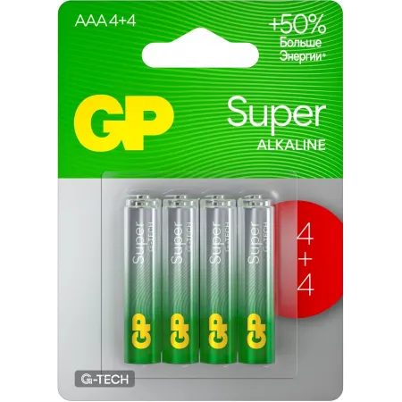 Аккумулятор GP Super Alkaline G-Tech 24А AAA NiMH 1000mAh (8шт)