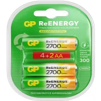 Аккумулятор GP 270AAHC4/2RGY-2CRCB6 AA NiMH 2700mAh (6шт) блистер