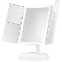 Косметическое зеркало KitfortКТ-4169 прямоугольное настольное белый Косметическое зеркало KitfortКТ-4169 прямоугольное настольное белый