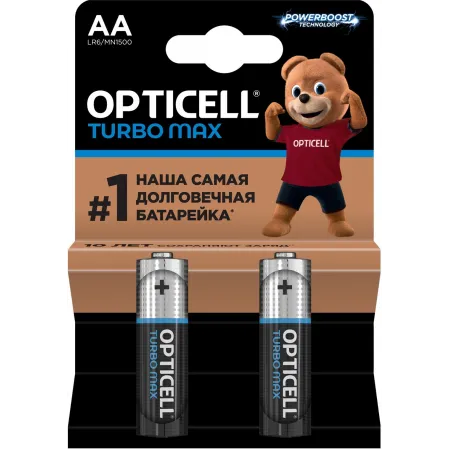 Батарея Opticell Turbo MAX LR6 AA (2шт) блистер Батарея Opticell Turbo MAX LR6 AA (2шт) блистер