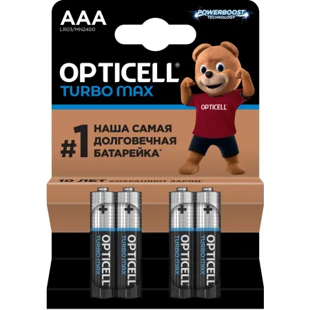 Батарея Opticell Turbo MAX LR03 AAA (4шт) блистер Батарея Opticell Turbo MAX LR03 AAA (4шт) блистер
