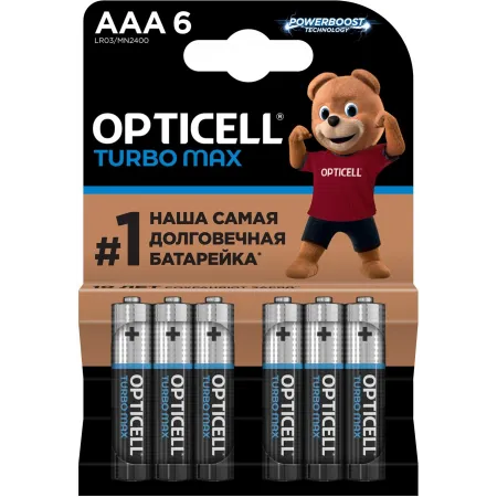 Батарея Opticell Turbo MAX LR03 AAA (6шт) блистер Батарея Opticell Turbo MAX LR03 AAA (6шт) блистер