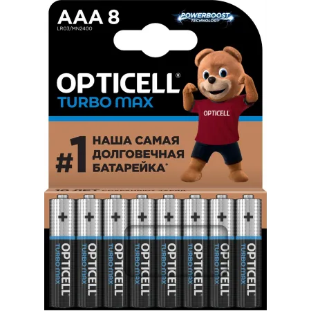 Батарея Opticell Turbo MAX LR03 AAA (8шт) блистер Батарея Opticell Turbo MAX LR03 AAA (8шт) блистер