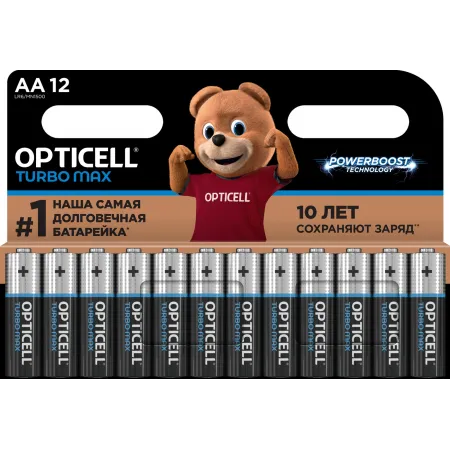 Батарея Opticell Turbo MAX LR6 AA (12шт) блистер Батарея Opticell Turbo MAX LR6 AA (12шт) блистер