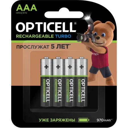 Аккумулятор Opticell Turbo 6080004 AAA NiMH 970mAh (4шт) блистер