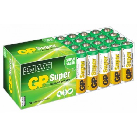 Батарея GP Super Alkaline 24A LR03 AAA (40шт) коробка