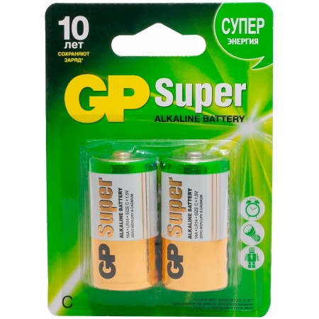 Батарея GP Super Alkaline 14A LR14 C (2шт)