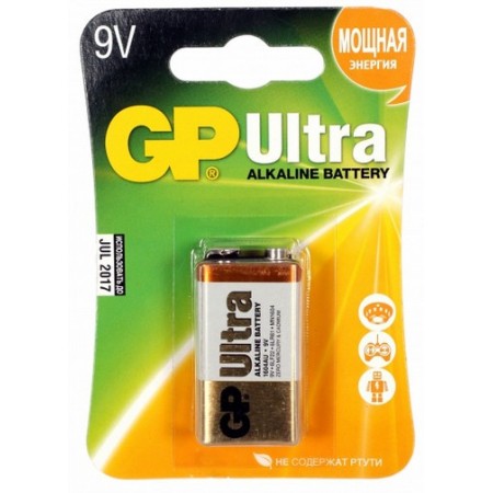 Батарея GP Ultra Alkaline 1604AU 6LR61 9V (1шт)