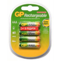 Аккумулятор GP 100AAAHC3/1 AAA NiMH 1000mAh (промо:3+1) (4шт)