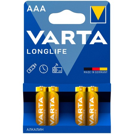 Батарея Varta Longlife LR03 Alkaline AAA (4шт)