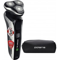 Бритва роторная Polaris PMR 0307RC wet&dry PRO 5 blades+ реж.эл.:3 питан.:аккум. черный/хром