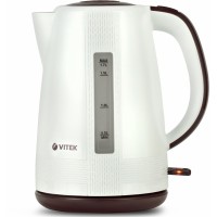 Чайник электрический Vitek VT-7055 1.7л. 2150Вт белый/коричневый корпус: пластик