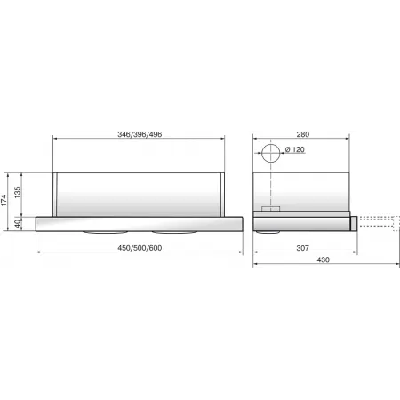 Вытяжка встраиваемая Elikor Интегра Glass 45Н-400-В2Д нержавеющая сталь/стекло черное управление: кнопочное (1 мотор)