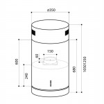 Вытяжка каминная Lex Tubo Isola 350 INOX нержавеющая сталь управление: кнопочное (1 мотор)