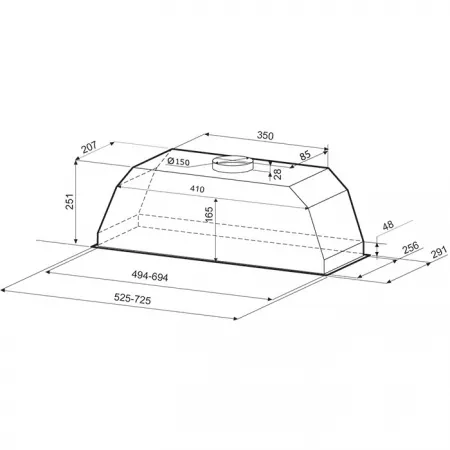 Вытяжка встраиваемая Krona Ameli 600 PB белый управление: кнопочное (1 мотор)
