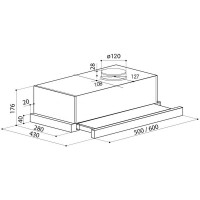 Вытяжка встраиваемая Lex Hubble G 2M 600 белый управление: кнопочное (2 мотора)