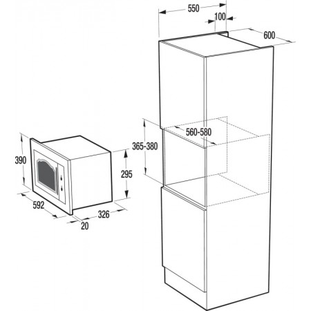 Микроволновая печь Gorenje BM235CLI 23л. 800Вт слоновая кость (встраиваемая)