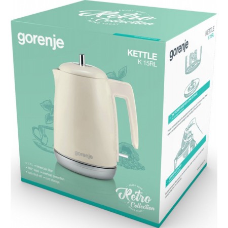 Чайник электрический Gorenje K15RL 1.7л. 2200Вт бежевый корпус: металл/пластик Чайник электрический Gorenje K15RL 1.7л. 2200Вт бежевый корпус: металл/пластик