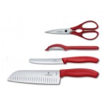 Набор ножей кухон. Victorinox Kitchen Set, 4 pieces (6.7131.4G) компл.:4предм. красный подар.коробка