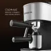 Кофеварка рожковая Polaris PCM 4008AL 800Вт нержавеющая сталь/черный