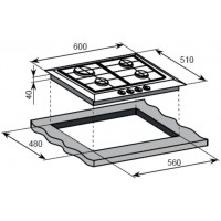 Газовая варочная поверхность Weissgauff HGG 640 WG белый