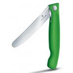 Нож кухонный Victorinox Swiss Classic (6.7836.F4B) стальной для овощей лезв.110мм серрейт. заточка зеленый блистер