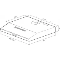 Вытяжка козырьковая Krona Ermina 500 черный управление: кнопочное (1 мотор)