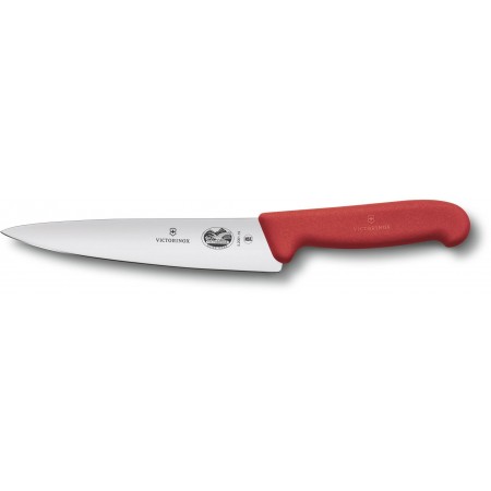 Нож кухонный Victorinox Fibrox (5.2001.19) стальной шеф лезв.190мм прямая заточка красный