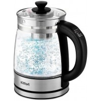 Чайник электрический Kitfort КТ-6119 1.7л. 2200Вт прозрачный корпус: стекло
