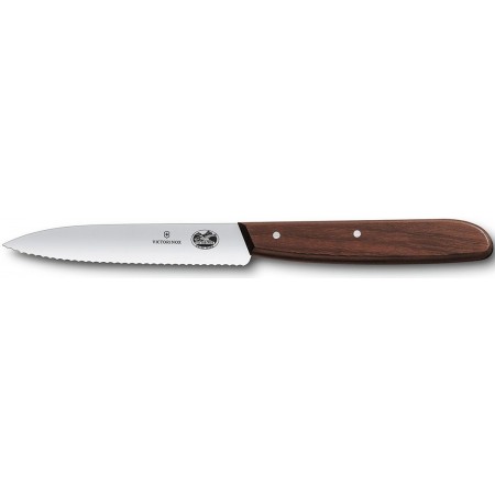 Нож кухонный Victorinox Rosewood (5.0730) стальной для чистки овощей и фруктов лезв.100мм серрейт. заточка дерево