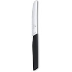 Нож кухонный Victorinox Swiss Modern (6.9003.11W) стальной столовый лезв.110мм серрейт. заточка черный