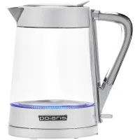 Чайник электрический Polaris PWK 1715 CGL 1.7л. 2200Вт белый корпус: стекло/металл