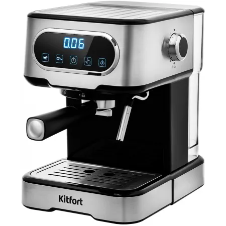 Кофеварка рожковая Kitfort КТ-765 1100Вт серебристый/черный