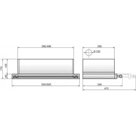 Вытяжка встраиваемая Elikor Интегра 60П-400-В2Л антрацит/рейлинг бронза управление: кулисные переключатели (1 мотор)