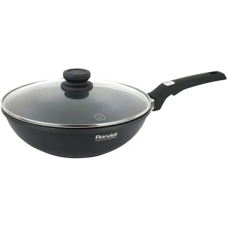 Сковорода ВОК (WOK) Rondell Point RDA-1349 круглая 28см покрытие: TriTitan ручка несъемная (с крышкой) графитовый