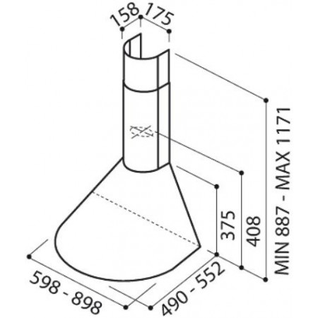 Вытяжка каминная Elica Tonda IX F/60 нержавеющая сталь управление: ползунковое (1 мотор)