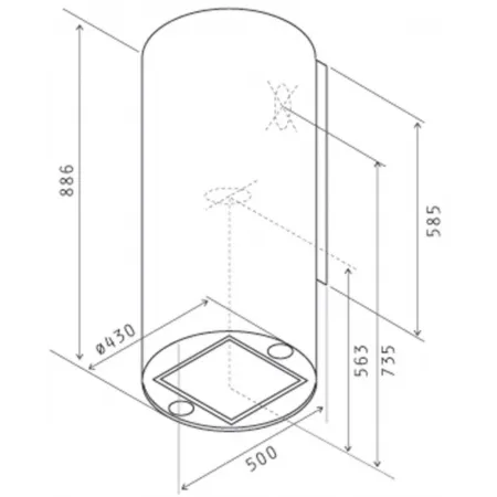 Вытяжка каминная Jet Air Pipe BL/A/43 черный управление: кнопочное (1 мотор)