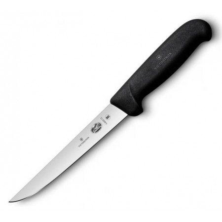 Нож кухонный Victorinox Fibrox (5.6003.12) стальной обвалочный лезв.120мм прямая заточка черный
