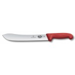 Нож кухонный Victorinox Fibrox Butchers knife (5.7401.25) стальной разделочный лезв.250мм прямая заточка красный