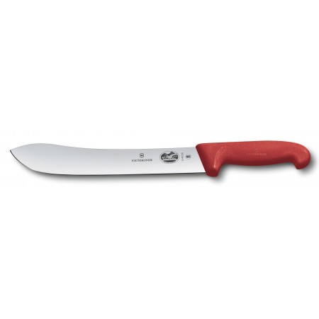 Нож кухонный Victorinox Fibrox Butchers knife (5.7401.25) стальной разделочный лезв.250мм прямая заточка красный