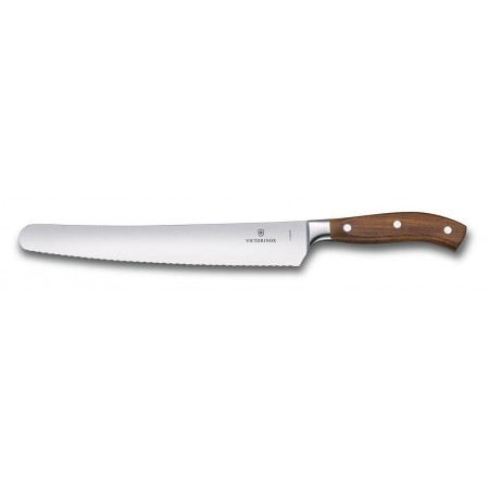 Нож кухонный Victorinox Grand Maitre Wood (7.7430.26G) кованый универсальный для хлеба лезв.260мм серрейт. заточка коричневый