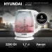 Чайник электрический Hyundai HYK-S3808 1.7л. 2200Вт белый корпус: стекло